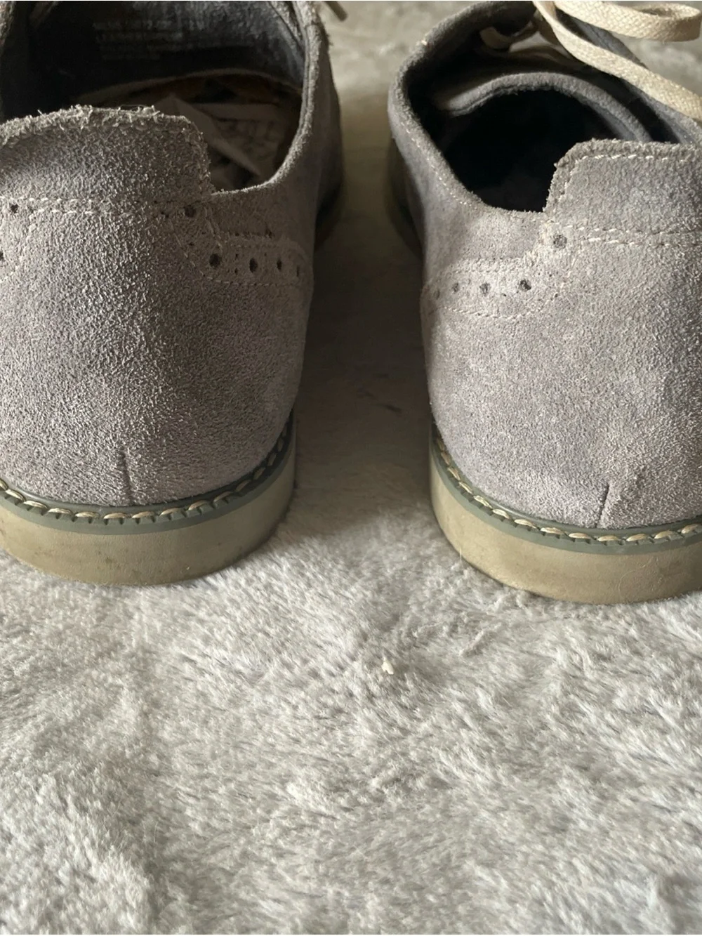 Florsheim Gray Suede Wingtip Derby Shoes 12.5 M